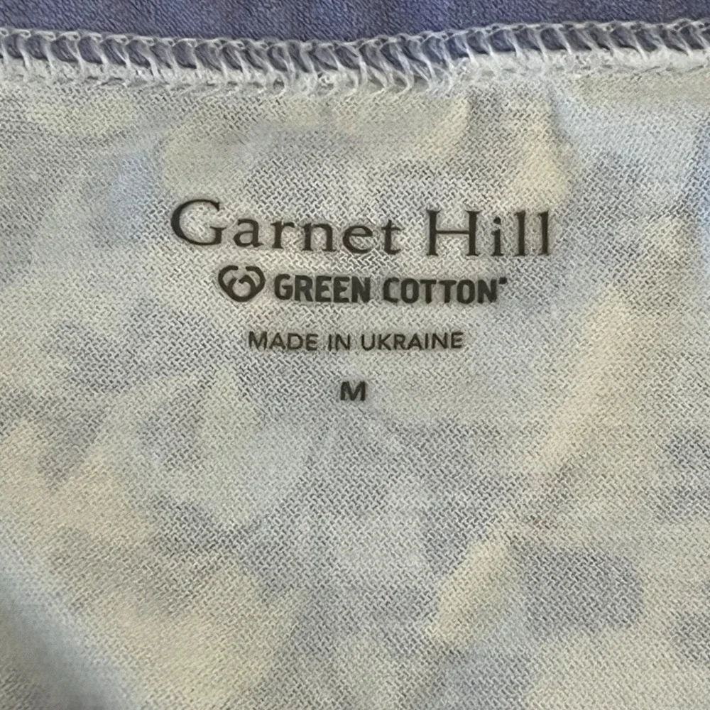 Garnet Hill Asian Wrap Nightgown Womens Medium 100% Organic Cotton Purple - Picture 4 of 7